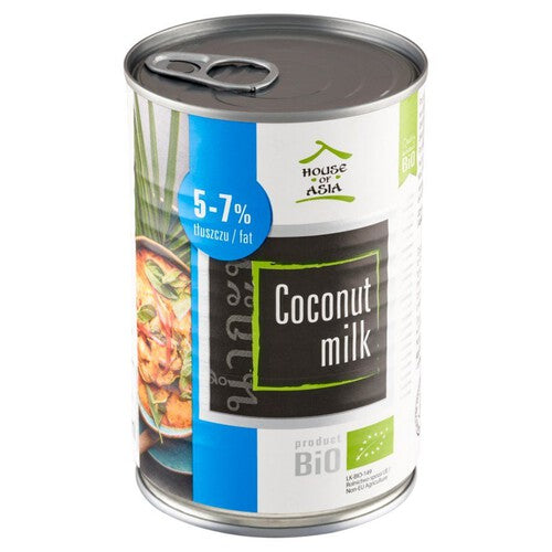 BIO Mleczko kokosowe 5-7% tłuszczu House of Asia 400 ml